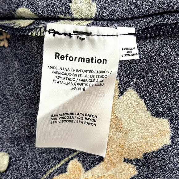 NWT Reformation Lecce MaxiDress Size 2 in Bernadette Navy and Yellow Floral Prom - Picture 10 of 10